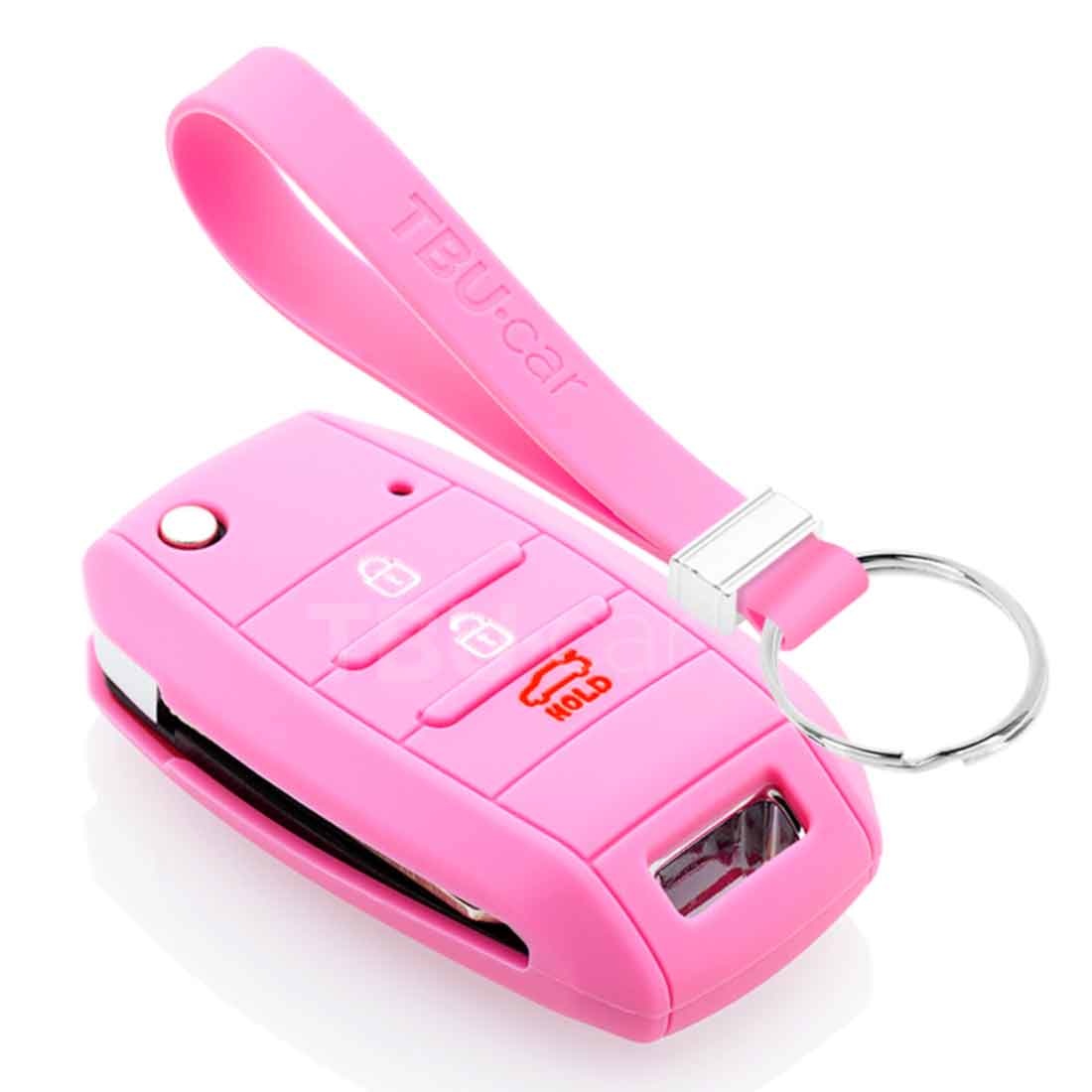 TBU car TBU car Housse de Protection clé compatible avec Hyundai - Coque Cover Housse étui en Silicone - Rose