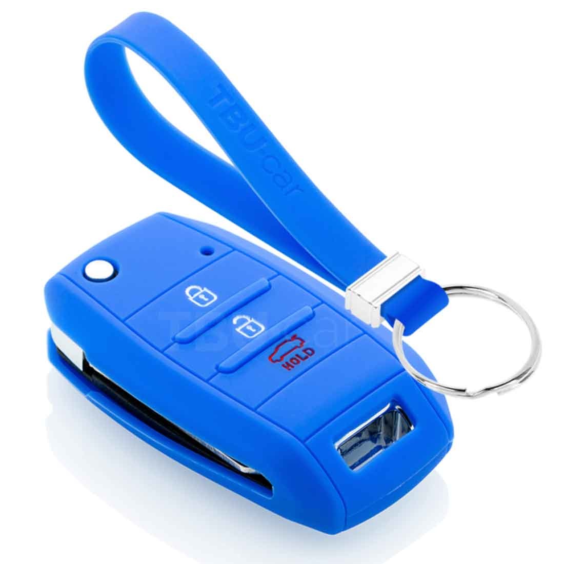TBU car TBU car Car key cover compatible with Hyundai - Silicone Protective Remote Key Shell - FOB Case Cover - Blue