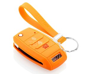 TBU car Autoschlüssel Hülle kompatibel mit Hyundai 3 Tasten - Schutzhülle  aus Silikon - Auto Schlüsselhülle Cover in Orange