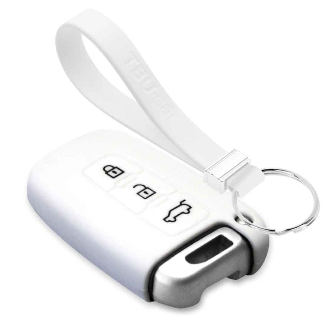 TBU car TBU car Car key cover compatible with Hyundai - Silicone Protective Remote Key Shell - FOB Case Cover - White