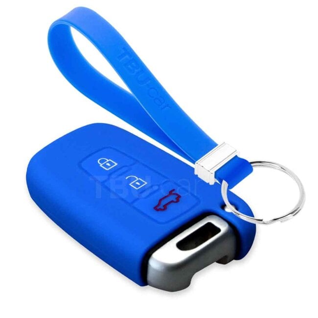 Housse de Protection clé compatible avec Hyundai - Coque Cover Housse étui en Silicone - Bleu