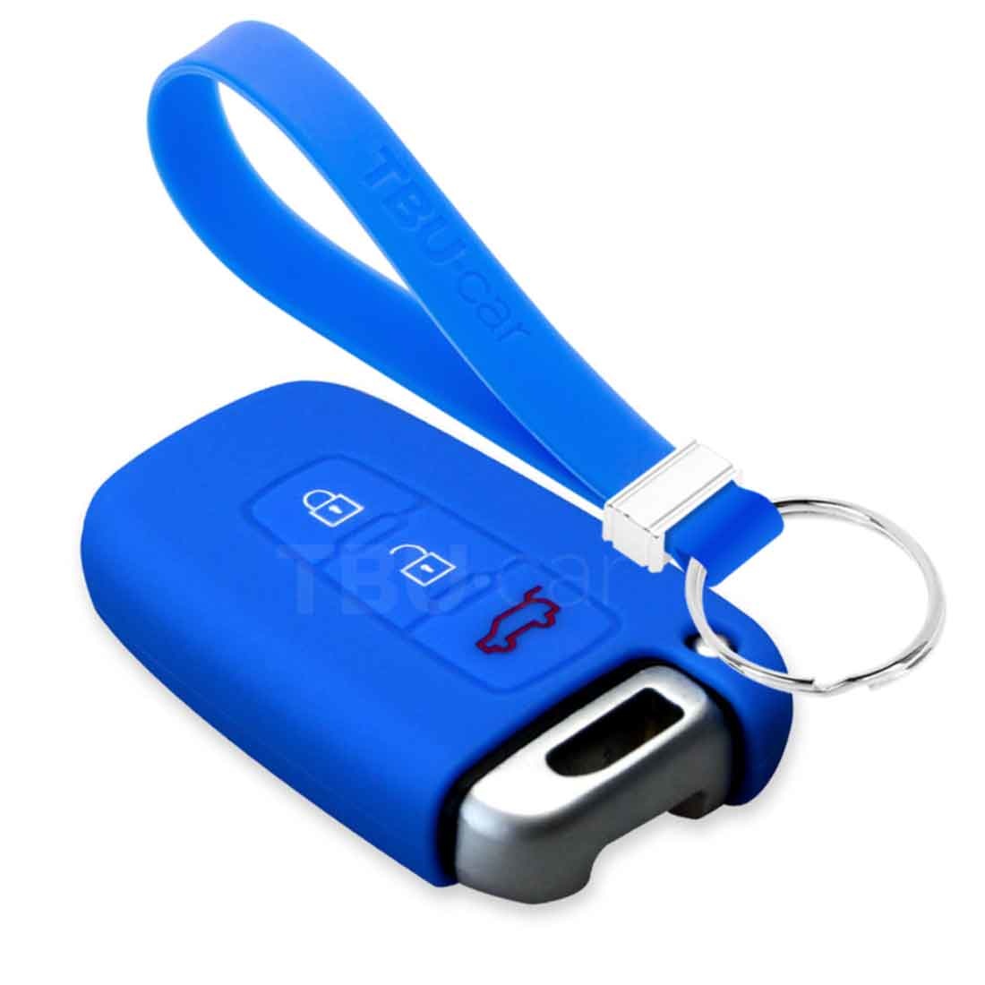 TBU car TBU car Autoschlüssel Hülle kompatibel mit Hyundai 3 Tasten (Keyless Entry) - Schutzhülle aus Silikon - Auto Schlüsselhülle Cover in Blau