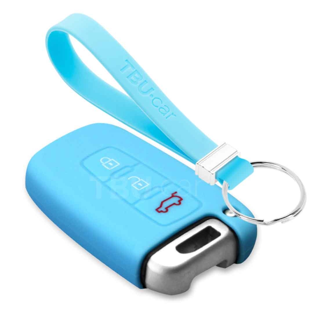 TBU car Hyundai Capa Silicone Chave do carro - Capa protetora - Tampa remota FOB - Azul claro