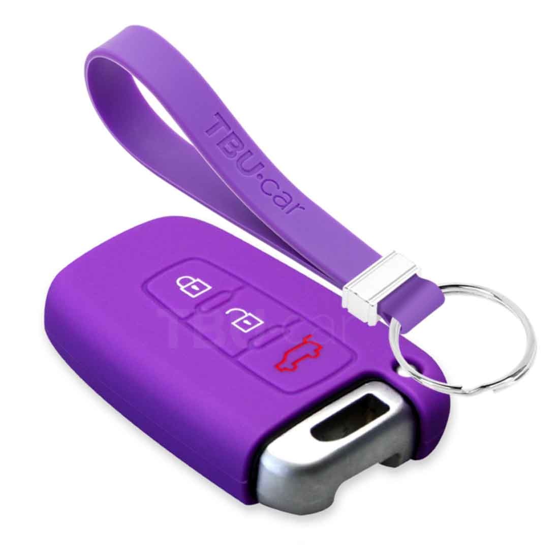 TBU car TBU car Car key cover compatible with Hyundai - Silicone Protective Remote Key Shell - FOB Case Cover - Purple