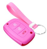 TBU car TBU car Autoschlüssel Hülle kompatibel mit Hyundai 3 Tasten (Keyless Entry) - Schutzhülle aus Silikon - Auto Schlüsselhülle Cover in Rosa