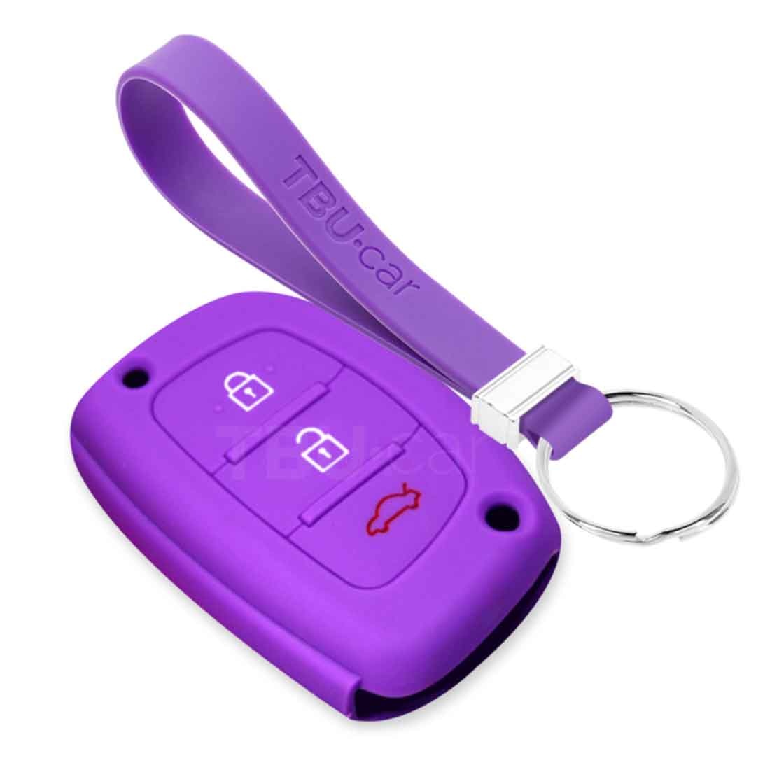 TBU car TBU car Housse de Protection clé compatible avec Hyundai - Coque Cover Housse étui en Silicone - Violet