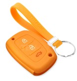 TBU car TBU car Funda Carcasa llave compatible con Hyundai - Funda de Silicona - Cover de Llave Coche - Naranja