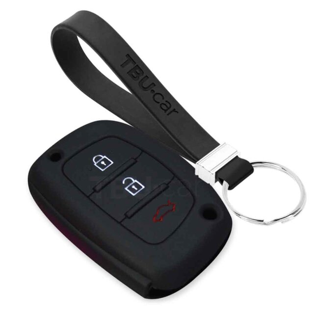 Capa para chave do carro compatível com Hyundai - Capa Protetora de Chave Remota de Silicone - Tampa Remota FOB - Preto