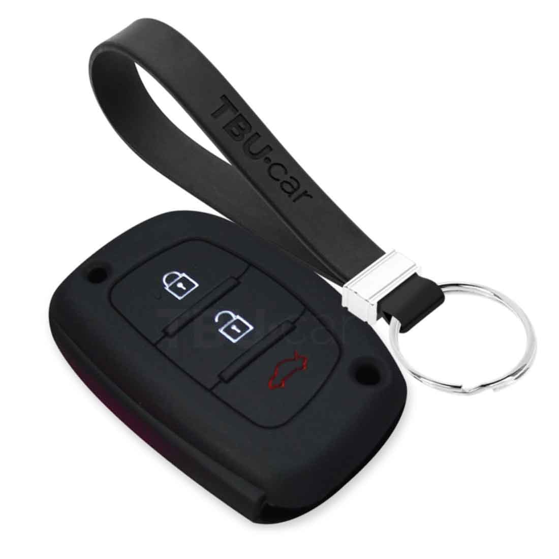 TBU car TBU car Autoschlüssel Hülle kompatibel mit Hyundai 3 Tasten (Keyless Entry) - Schutzhülle aus Silikon - Auto Schlüsselhülle Cover in Schwarz