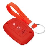 TBU car TBU car Autoschlüssel Hülle kompatibel mit Hyundai 3 Tasten (Keyless Entry) - Schutzhülle aus Silikon - Auto Schlüsselhülle Cover in Rot