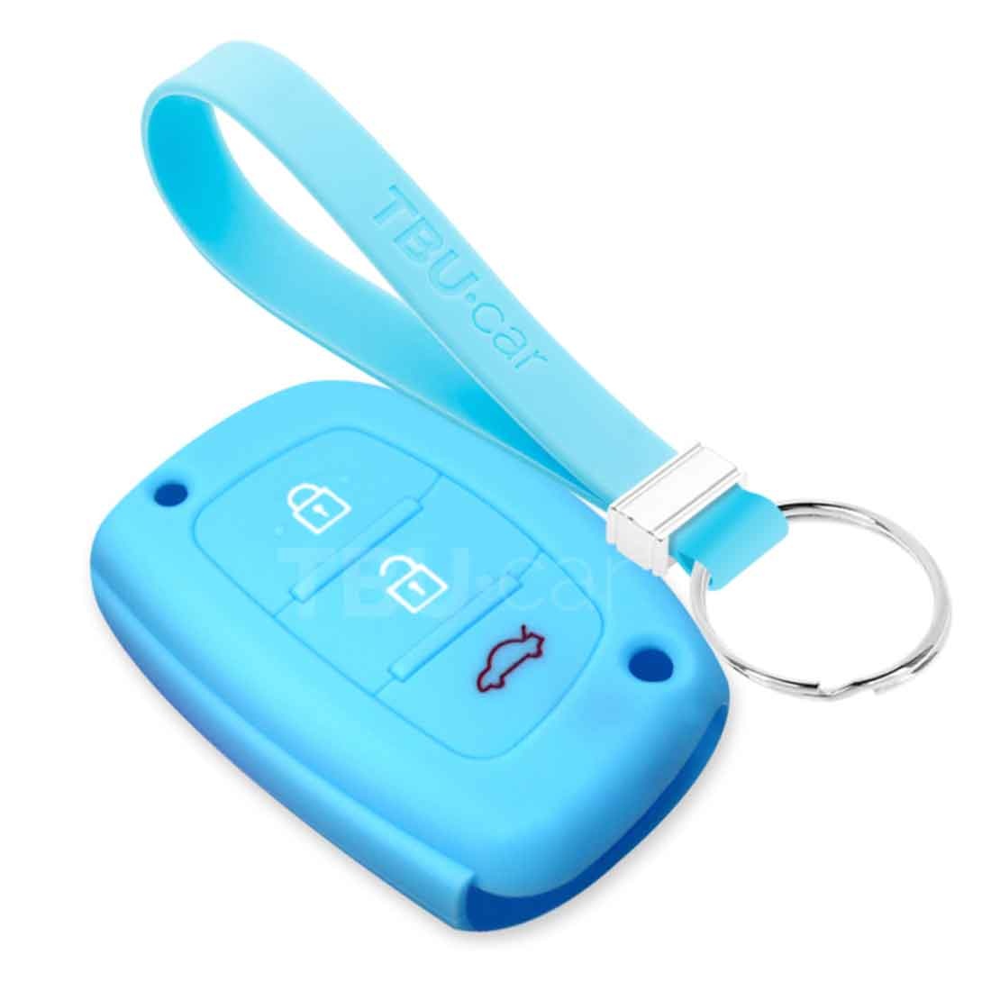 TBU car TBU car Car key cover compatible with Hyundai - Silicone Protective Remote Key Shell - FOB Case Cover - Light Blue