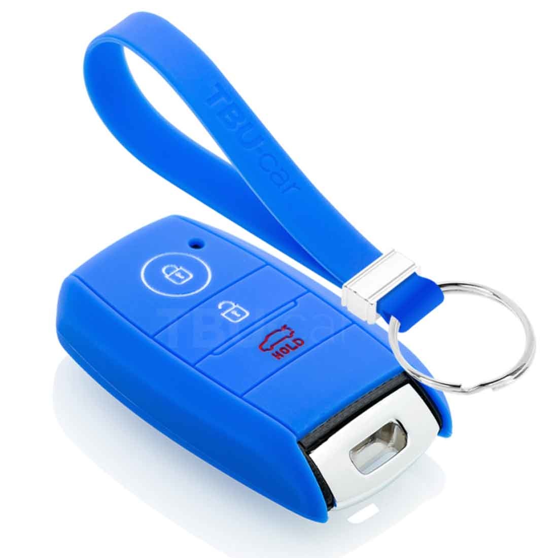 TBU car TBU car Car key cover compatible with Hyundai - Silicone Protective Remote Key Shell - FOB Case Cover - Blue