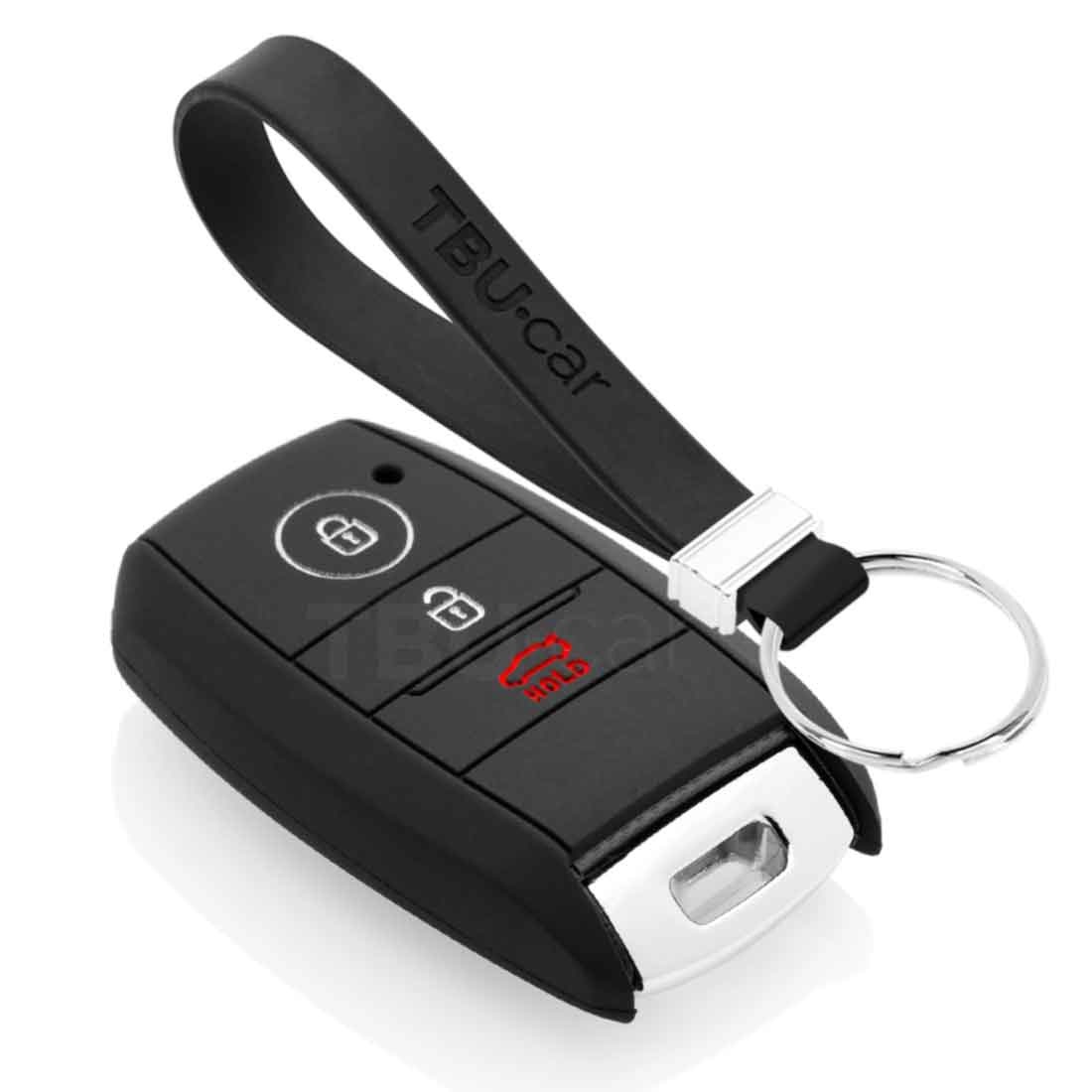 TBU car TBU car Autoschlüssel Hülle kompatibel mit Hyundai 3 Tasten (Keyless Entry) - Schutzhülle aus Silikon - Auto Schlüsselhülle Cover in Schwarz