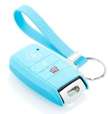 TBU car TBU car Car key cover compatible with Hyundai - Silicone Protective Remote Key Shell - FOB Case Cover - Light Blue