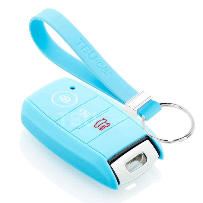 Capa para chave do carro compatível com Hyundai - Capa Protetora de Chave Remota de Silicone - Tampa Remota FOB - Azul claro