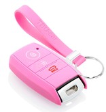 TBU car TBU car Car key cover compatible with Hyundai - Silicone Protective Remote Key Shell - FOB Case Cover - Pink