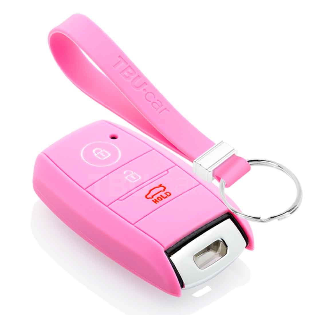 TBU car TBU car Car key cover compatible with Hyundai - Silicone Protective Remote Key Shell - FOB Case Cover - Pink