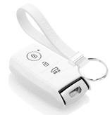 TBU car TBU car Autoschlüssel Hülle kompatibel mit Hyundai 3 Tasten (Keyless Entry) - Schutzhülle aus Silikon - Auto Schlüsselhülle Cover in Weiß