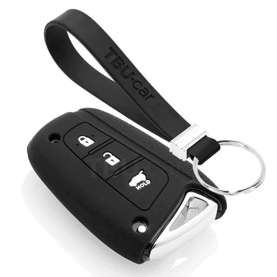 TBU car TBU car Autoschlüssel Hülle kompatibel mit Hyundai 3 Tasten (Keyless Entry) - Schutzhülle aus Silikon - Auto Schlüsselhülle Cover in Schwarz