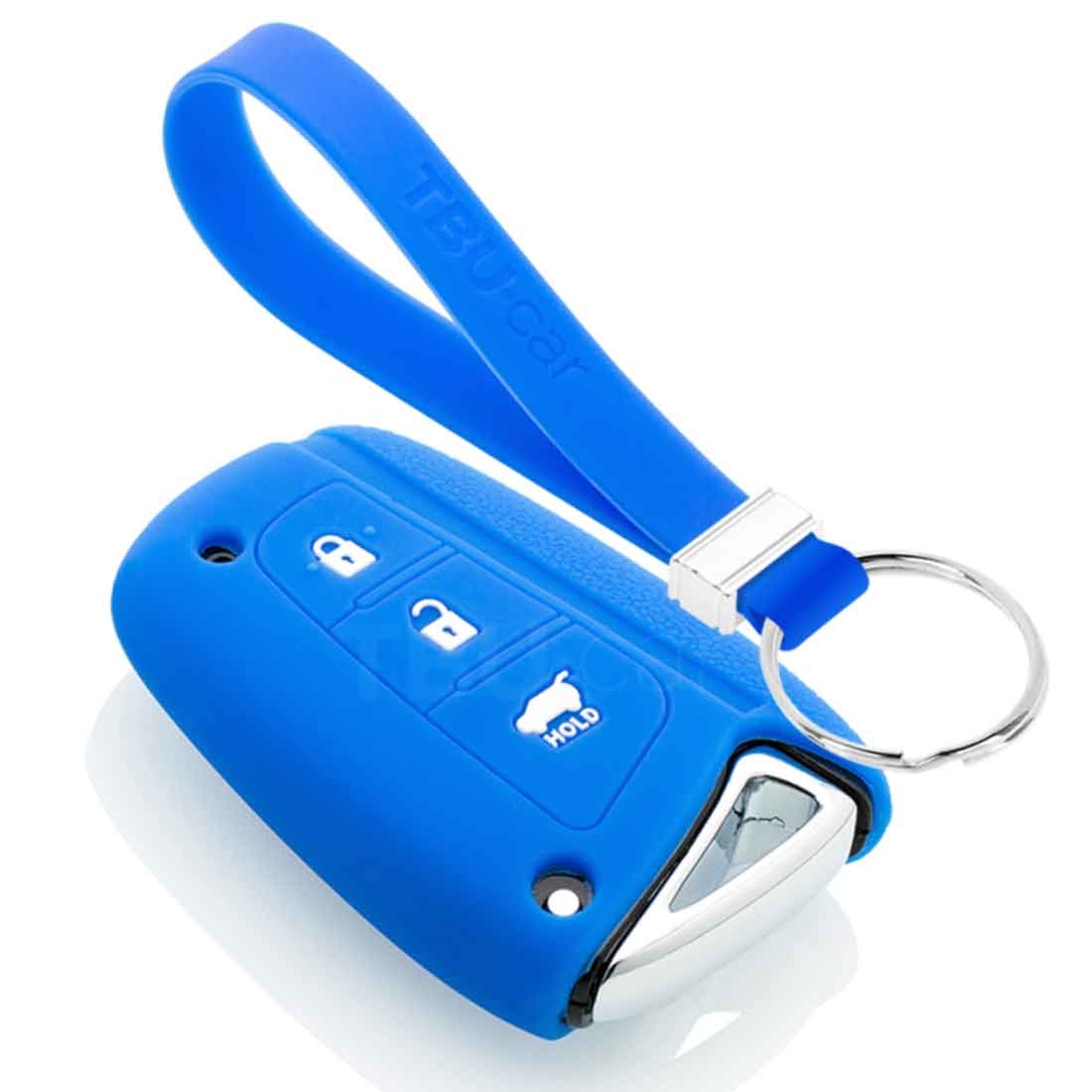 TBU car Hyundai Capa Silicone Chave do carro - Capa protetora - Tampa remota FOB - Azul