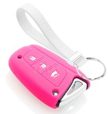 TBU car TBU car Funda Carcasa llave compatible con Hyundai - Funda de Silicona - Cover de Llave Coche - Fluor Rosa