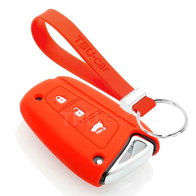 Funda Carcasa llave compatible con Hyundai - Funda de Silicona - Cover de Llave Coche - Rojo
