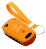 TBU car TBU car Autoschlüssel Hülle kompatibel mit Kia 3 Tasten - Schutzhülle aus Silikon - Auto Schlüsselhülle Cover in Orange