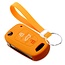 Autoschlüssel Hülle kompatibel mit Kia 3 Tasten - Schutzhülle aus Silikon - Auto Schlüsselhülle Cover in Orange