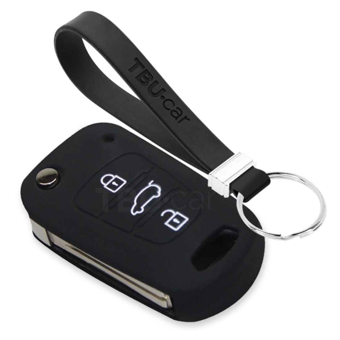 TBU car TBU car Sleutel cover compatibel met Kia - Silicone sleutelhoesje - beschermhoesje autosleutel - Zwart