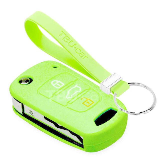 Capa para chave do carro compatível com Kia - Capa Protetora de Chave Remota de Silicone - Tampa Remota FOB - Fosforescente