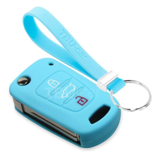 Capa para chave do carro compatível com Kia - Capa Protetora de Chave Remota de Silicone - Tampa Remota FOB - Azul claro