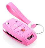 TBU car TBU car Autoschlüssel Hülle kompatibel mit Kia 3 Tasten - Schutzhülle aus Silikon - Auto Schlüsselhülle Cover in Rosa