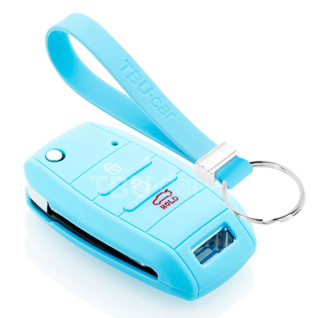 TBU car Kia Capa Silicone Chave do carro - Capa protetora - Tampa remota FOB - Azul claro