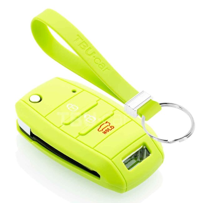 Capa para chave do carro compatível com Kia - Capa Protetora de Chave Remota de Silicone - Tampa Remota FOB - Verde lima