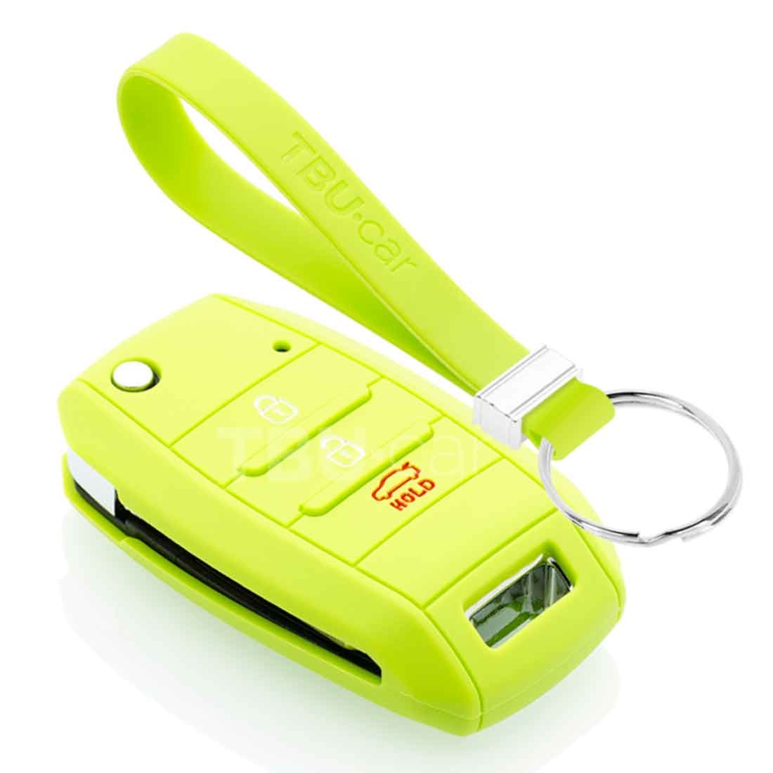 TBU car Kia Capa Silicone Chave do carro - Capa protetora - Tampa remota FOB - Verde lima