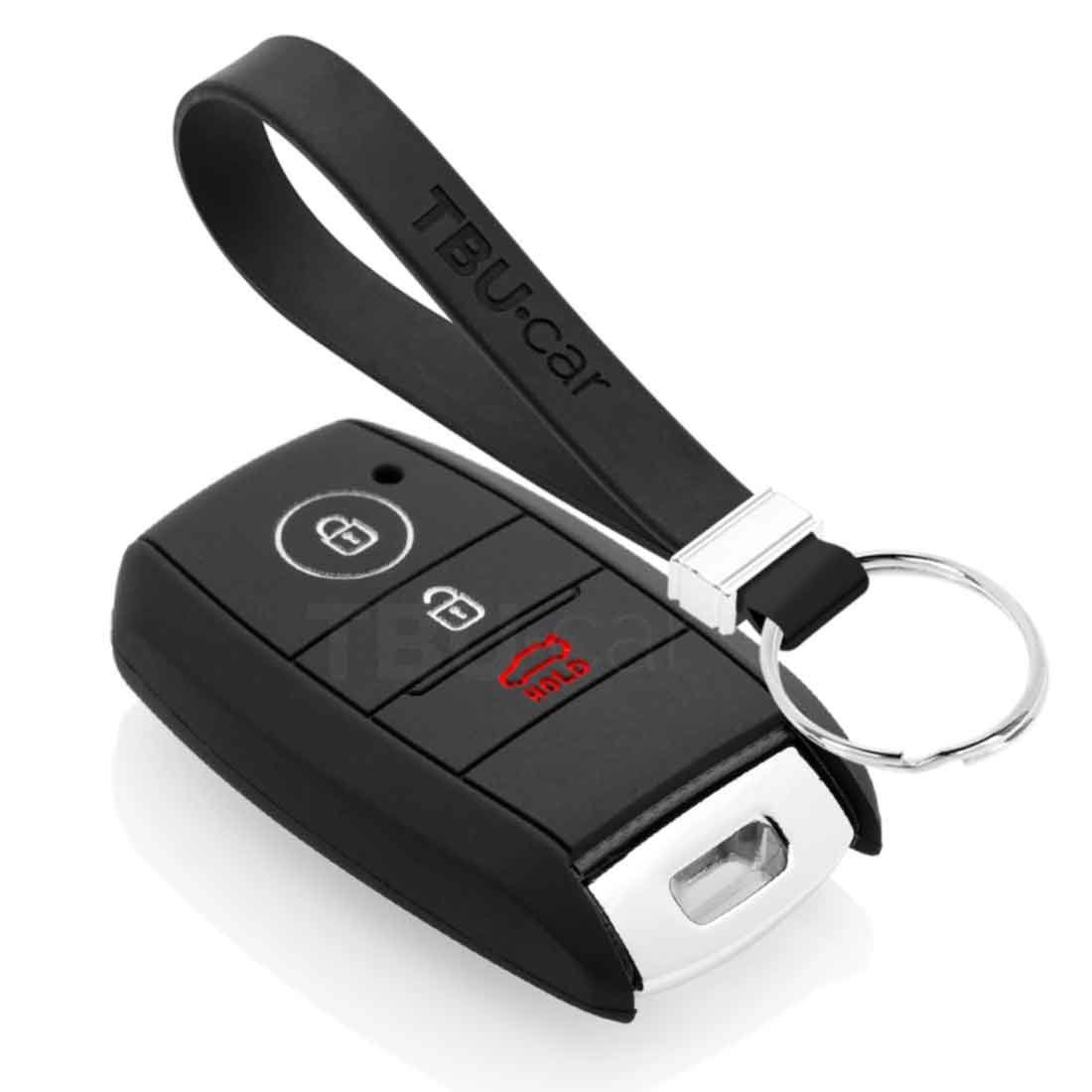 TBU car TBU car Autoschlüssel Hülle kompatibel mit Kia 3 Tasten (Keyless Entry) - Schutzhülle aus Silikon - Auto Schlüsselhülle Cover in Schwarz