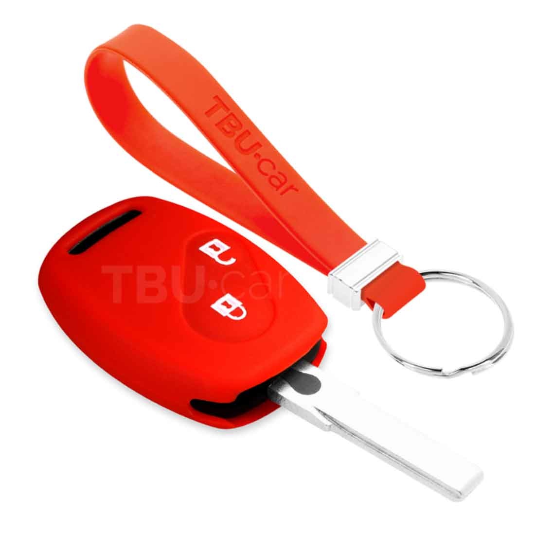 TBU car TBU car Car key cover compatible with Honda - Silicone Protective Remote Key Shell - FOB Case Cover - Red