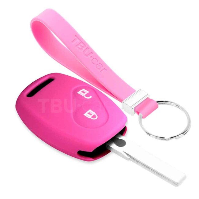 Autoschlüssel Hülle kompatibel mit Honda 2 Tasten - Schutzhülle aus Silikon - Auto Schlüsselhülle Cover in Rosa
