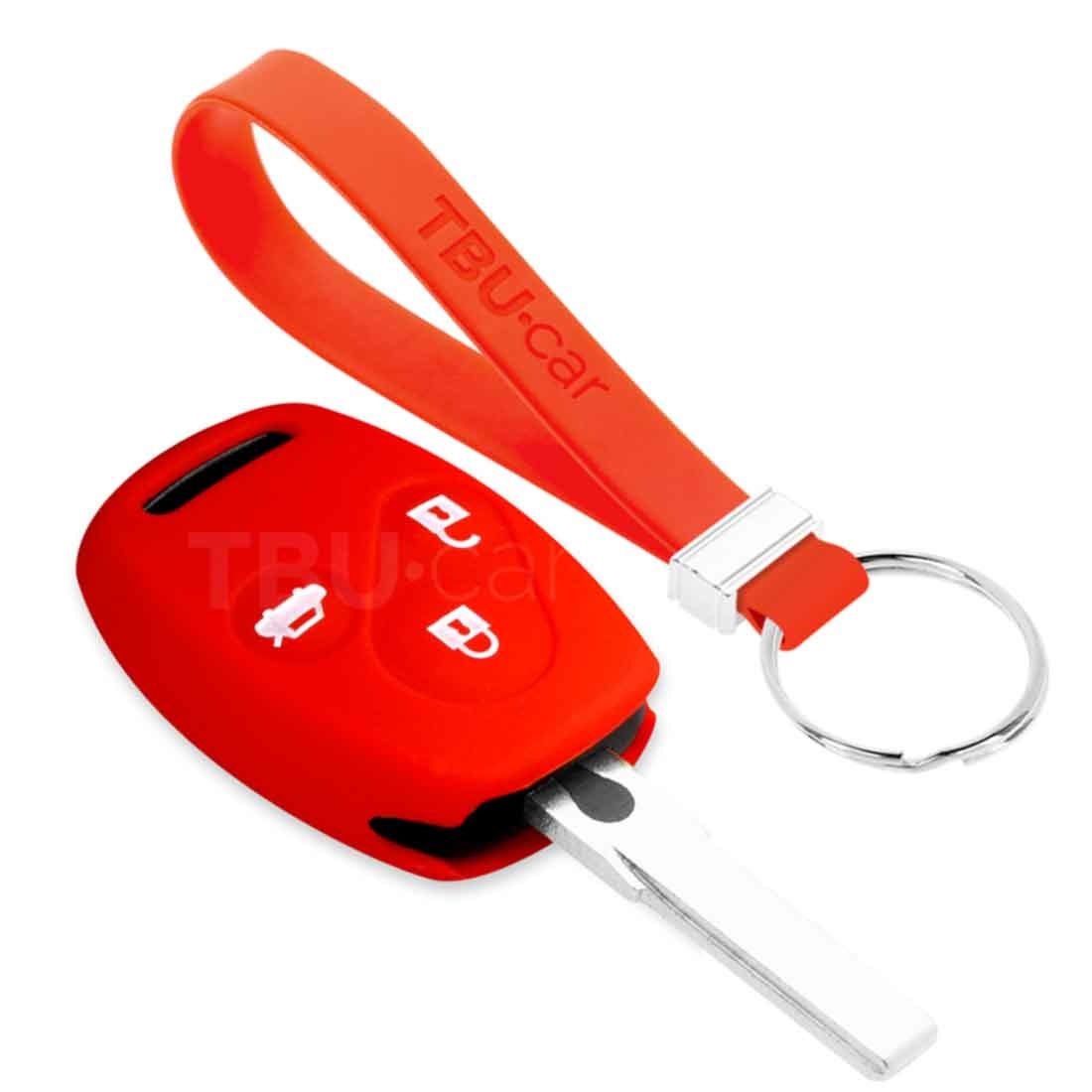 TBU car TBU car Autoschlüssel Hülle kompatibel mit Honda 3 Tasten - Schutzhülle aus Silikon - Auto Schlüsselhülle Cover in Rot