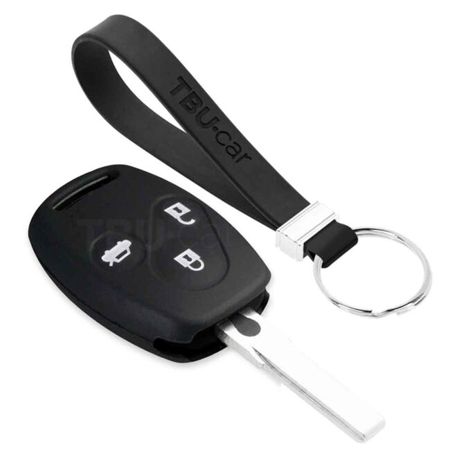 Capa para chave do carro compatível com Honda - Capa Protetora de Chave Remota de Silicone - Tampa Remota FOB - Preto