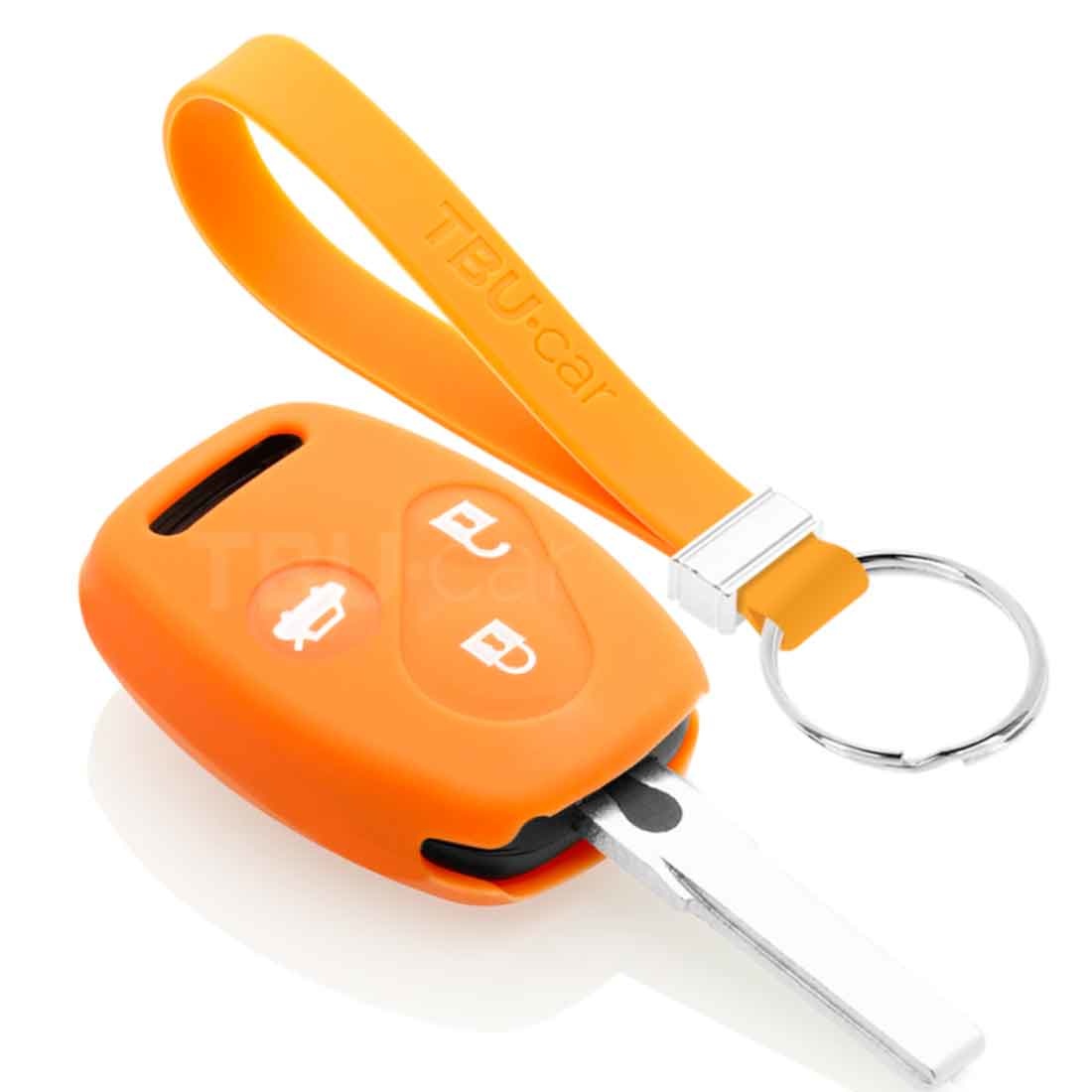 TBU car TBU car Autoschlüssel Hülle kompatibel mit Honda 3 Tasten - Schutzhülle aus Silikon - Auto Schlüsselhülle Cover in Orange