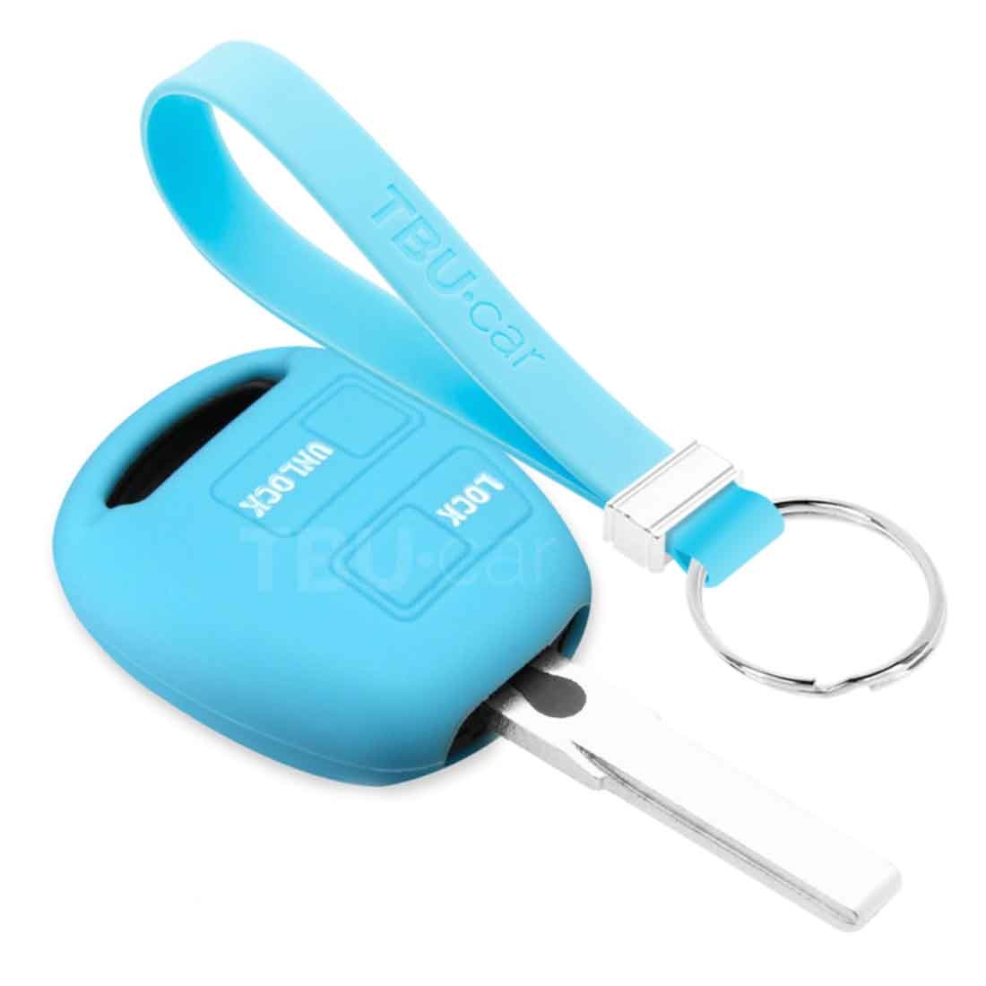 TBU car TBU car Car key cover compatible with Toyota - Silicone Protective Remote Key Shell - FOB Case Cover - Light Blue