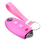 TBU car TBU car Funda Carcasa llave compatible con Nissan - Funda de Silicona - Cover de Llave Coche - Rosa