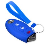 TBU car TBU car Autoschlüssel Hülle kompatibel mit Nissan 3 Tasten (Keyless Entry) - Schutzhülle aus Silikon - Auto Schlüsselhülle Cover in Blau