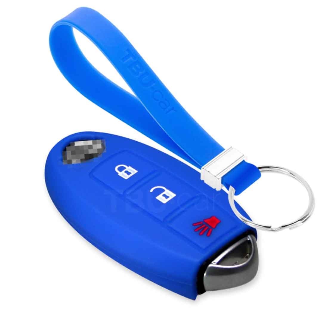TBU car TBU car Car key cover compatible with Nissan - Silicone Protective Remote Key Shell - FOB Case Cover - Blue