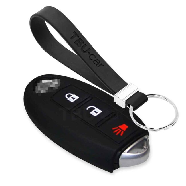 Capa para chave do carro compatível com Nissan - Capa Protetora de Chave Remota de Silicone - Tampa Remota FOB - Preto