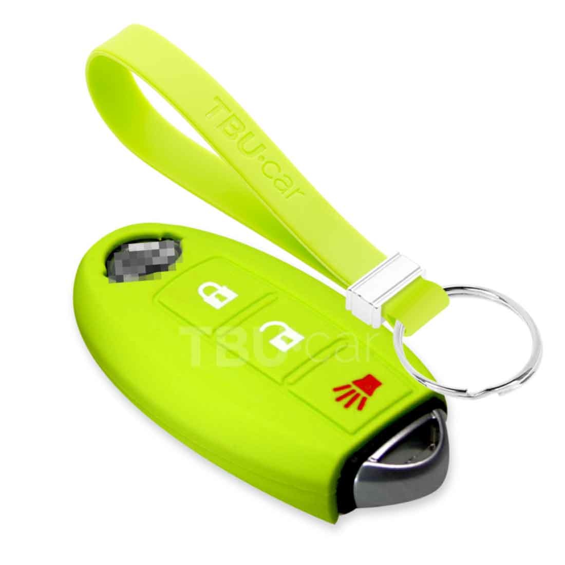 TBU car Nissan Capa Silicone Chave do carro - Capa protetora - Tampa remota FOB - Verde lima