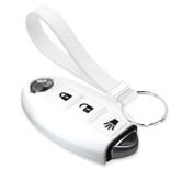 TBU car TBU car Funda Carcasa llave compatible con Nissan - Funda de Silicona - Cover de Llave Coche - Blanco