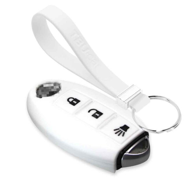 TBU car Housse de Protection clé compatible avec Nissan - Coque Cover Housse étui en Silicone - Blanc