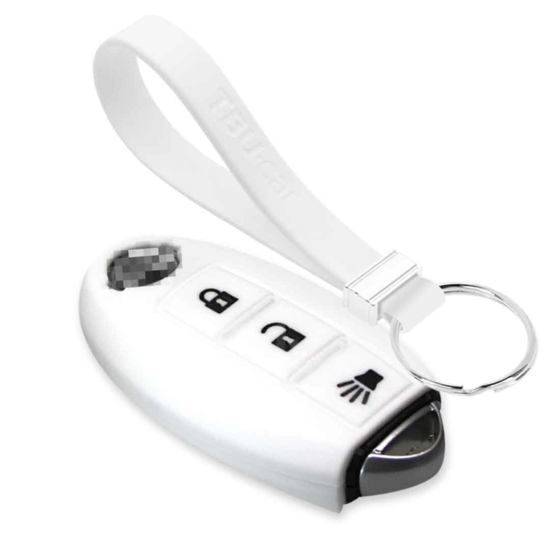 TBU car TBU car Sleutel cover compatibel met Nissan - Silicone sleutelhoesje - beschermhoesje autosleutel - Wit